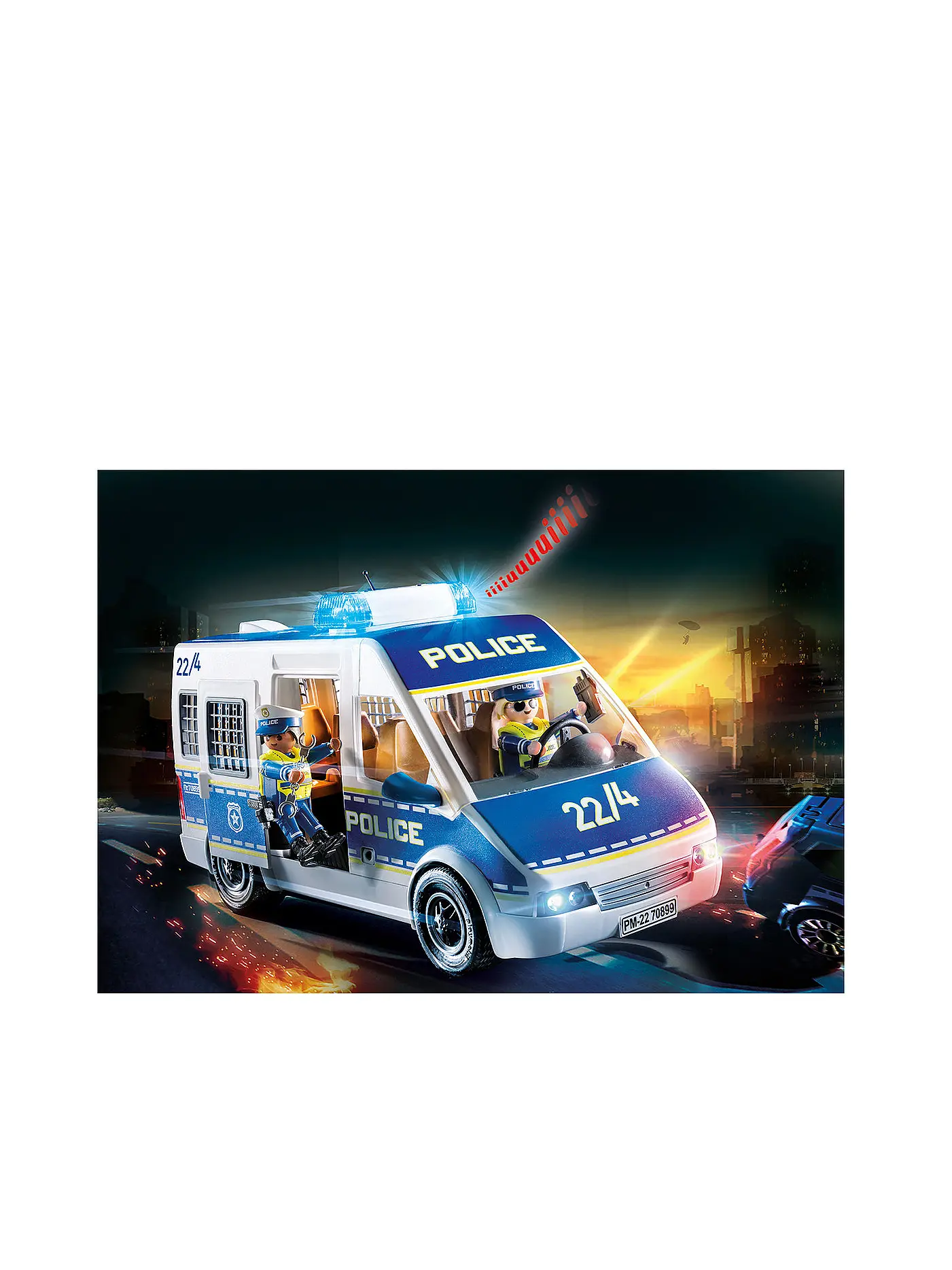 PLAYMOBIL | Polizei-Mannschaftswagen mit Licht und Sound 70899 | 
